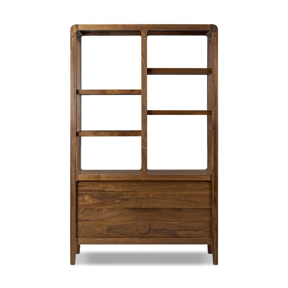 Hawkes Bookcase - Dark Walnut Solid by Four Hands