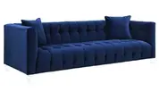 Bea Navy Velvet Sofa by tov furniture