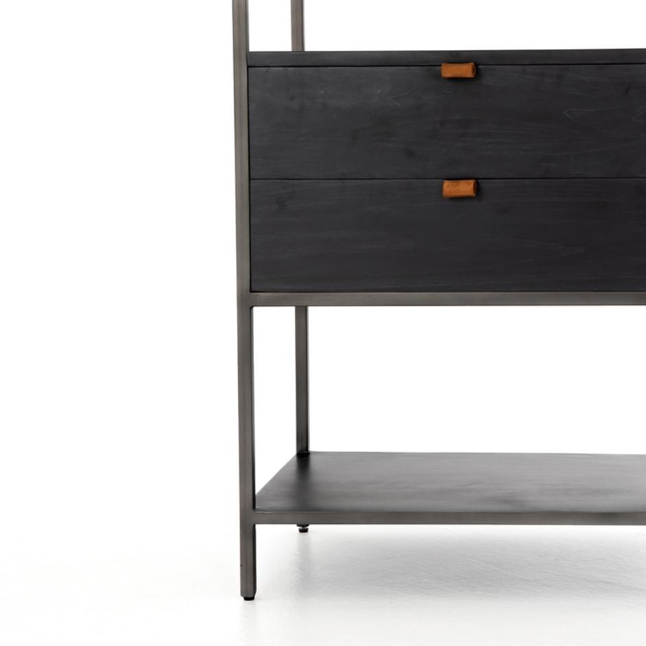 Trey Bookshelf in Black Wash Poplar by FOUR HANDS