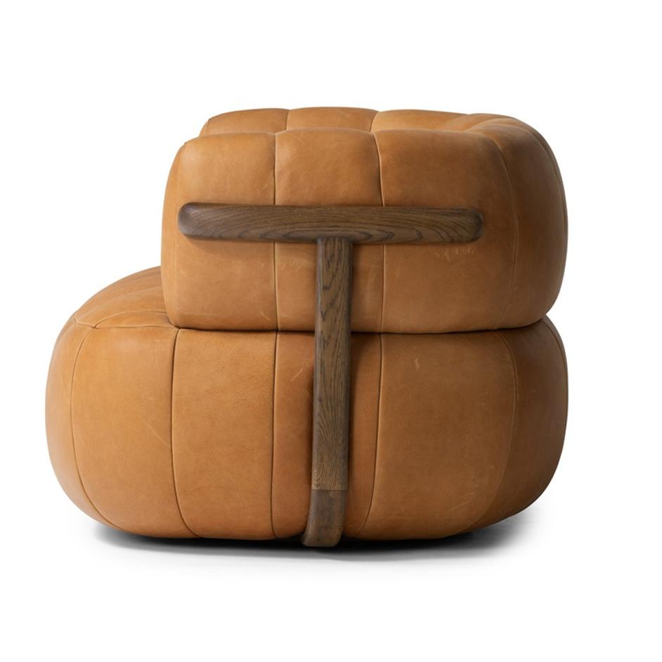Doss Swivel Chair In Terra Brown Oak by Four Hands