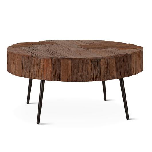 Jaipur 38" Round Coffee Table in Reclaimed Wood by Home Trends & Design