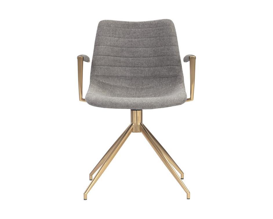 Andres Swivel Dining Armchair - Belfast Koala Grey by Sunpan