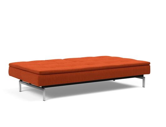 DUBLEXO SLEEPER SOFA in ELEGANCE PAPRIKA FABRIC WITH Stainless Steel LEGS 506 by INNOVATION USA