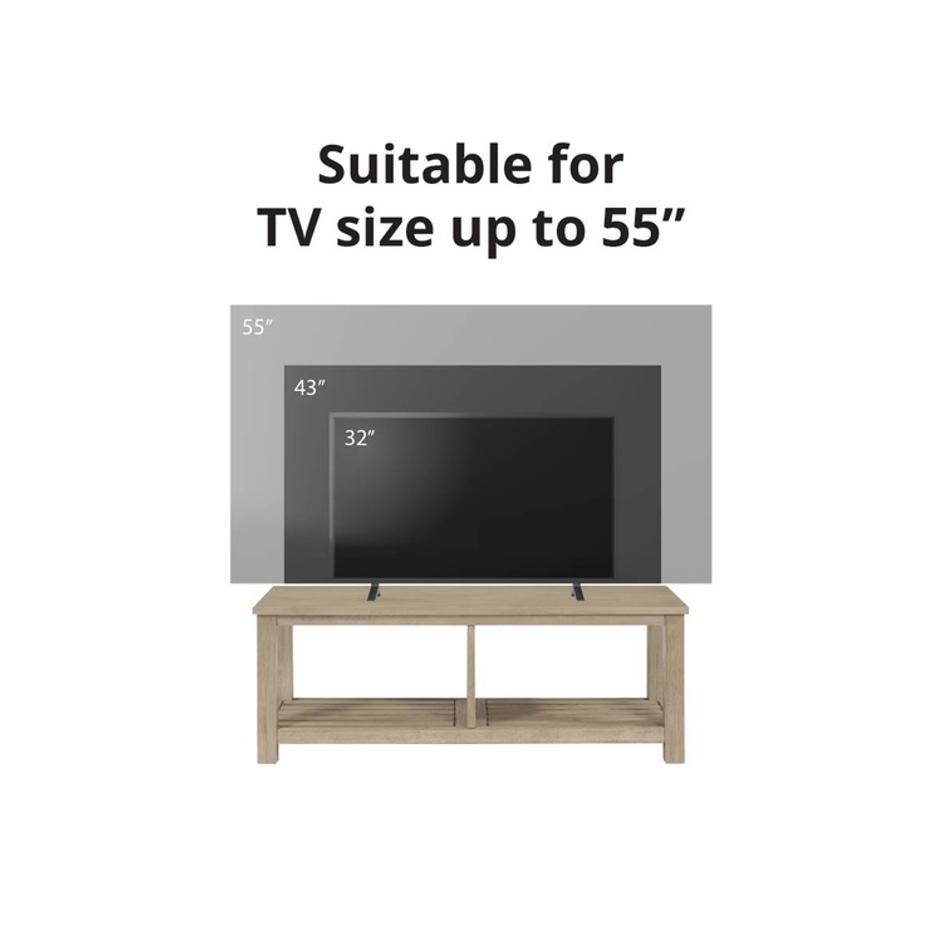 Tiburon KD TV Bench, Drifted Sand by New Pacific Direct