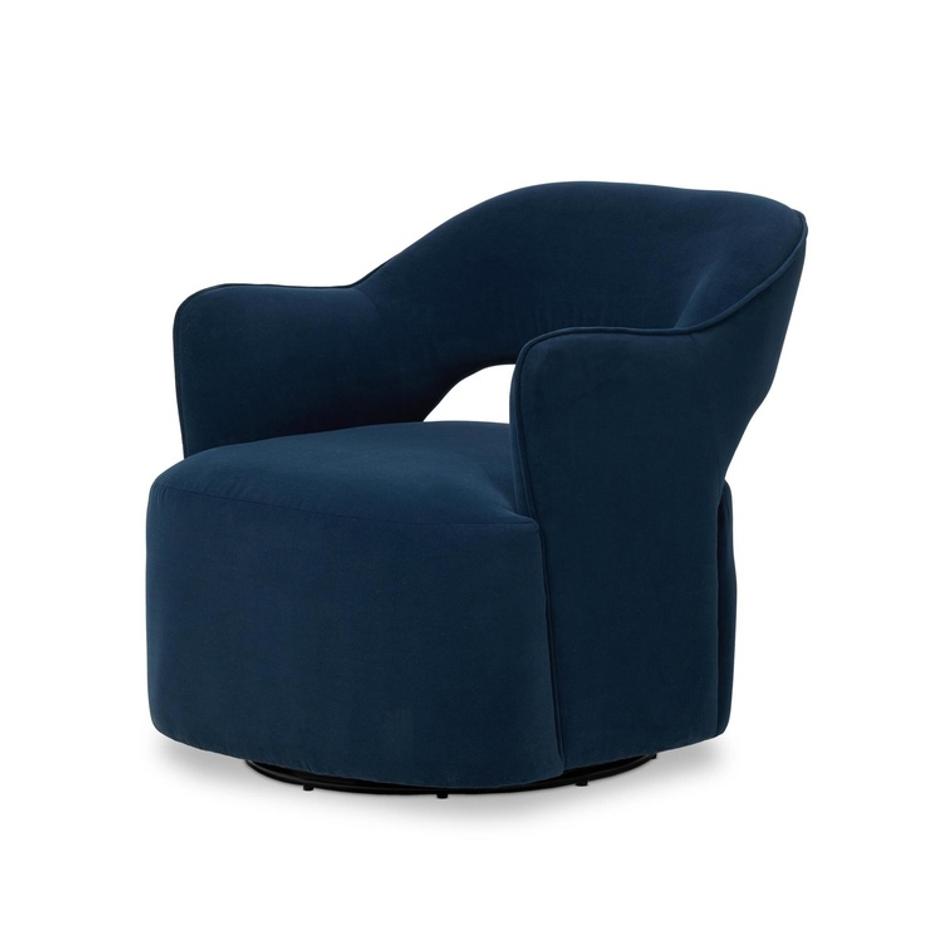 Blythe Swivel Chair - Crypton Henry Navy by Four Hands