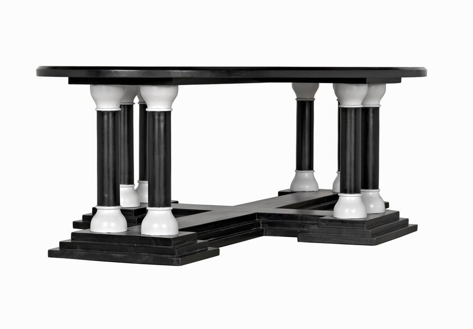 Desoto Coffee Table, Hand Rubbed Black and Solid White by Noir Furniture