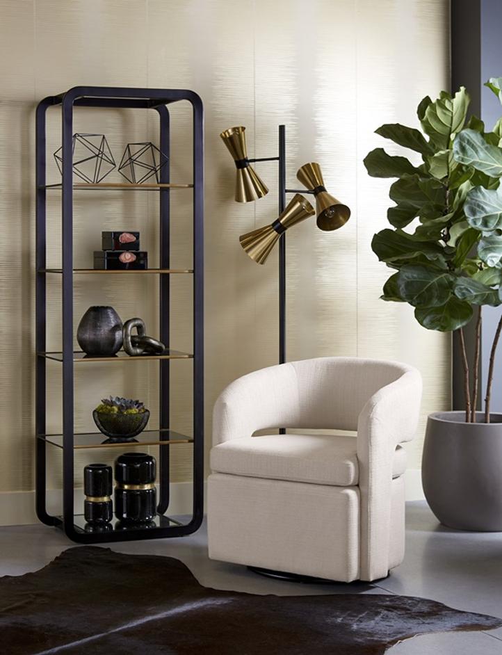AMBRETTA BOOKCASE - SMALL - BLACK / SMOKE GREY by Sunpan