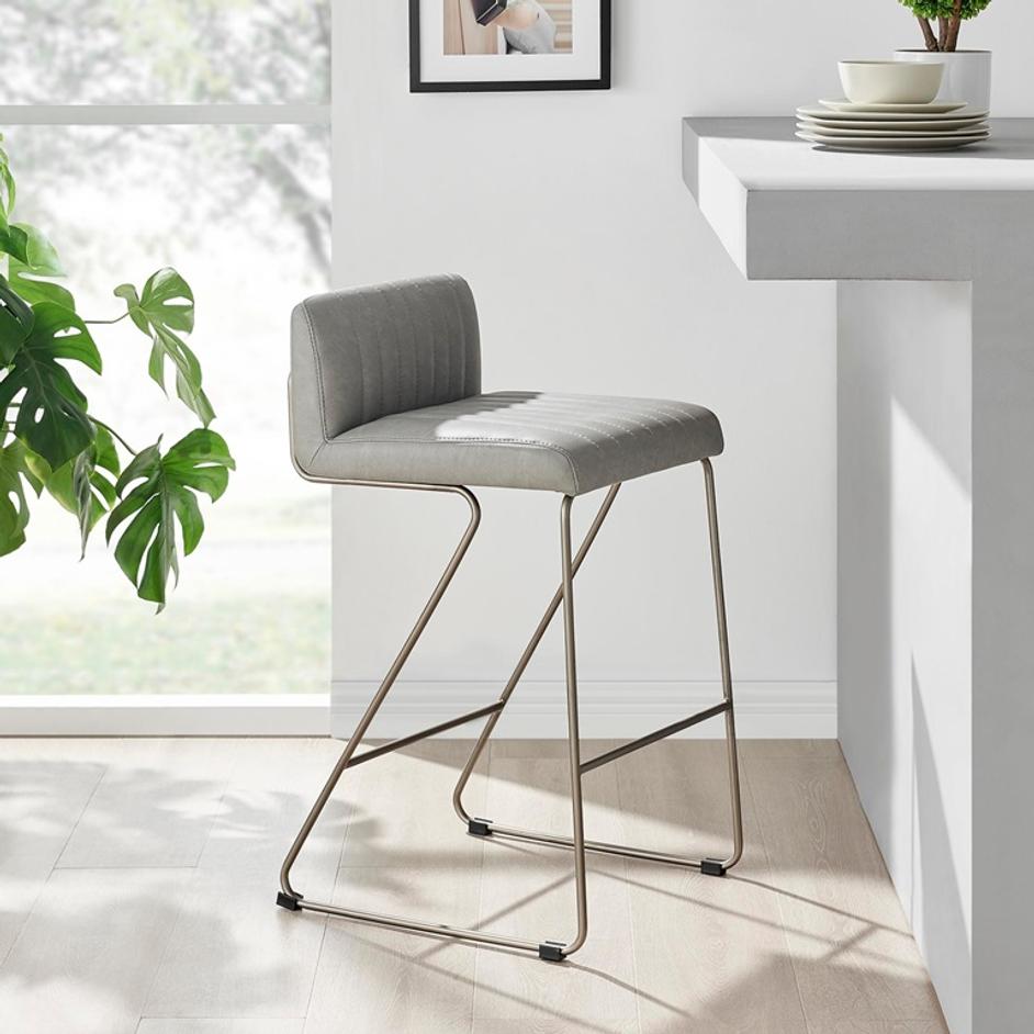 Raoul Counter Stool In Antique Graphite Gray by New Pacific Direct