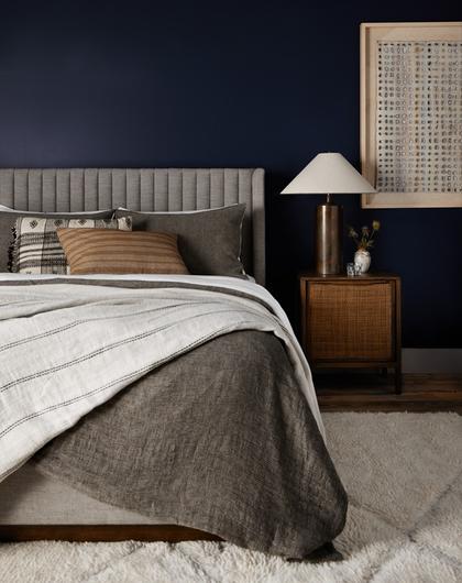 Montgomery Bed In Savile Flannel In Queen by FOUR HANDS