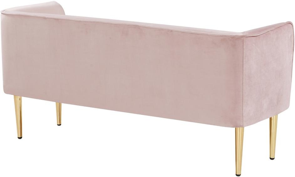 Tim Bench In Pink Velvet by Meridian Furniture