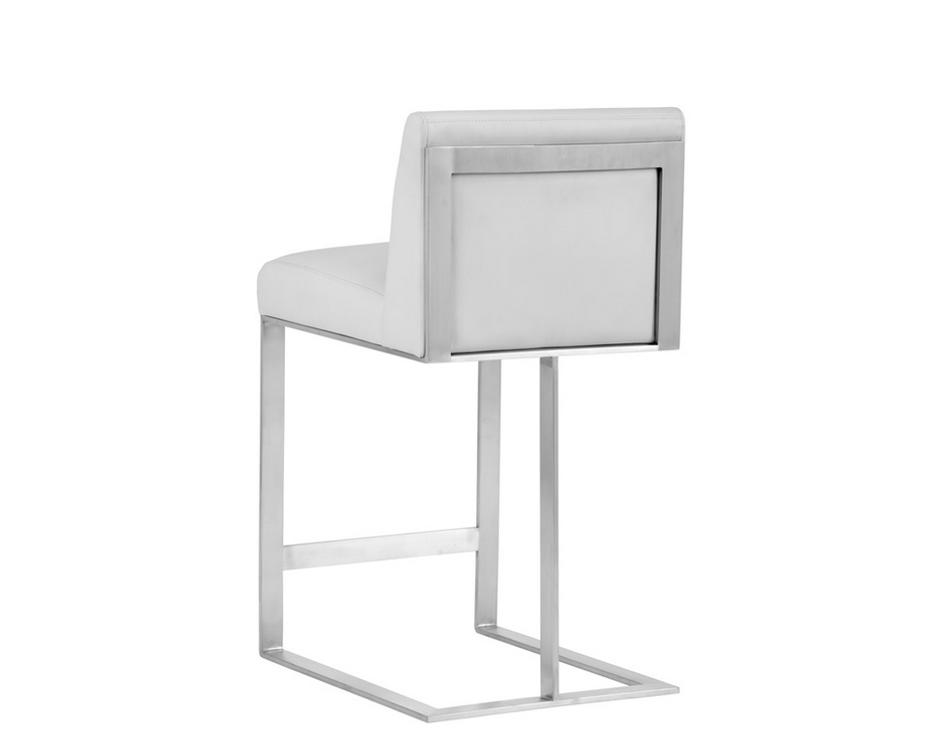 Dean Counter Stool - Stainless Steel - Cantina White by Sunpan