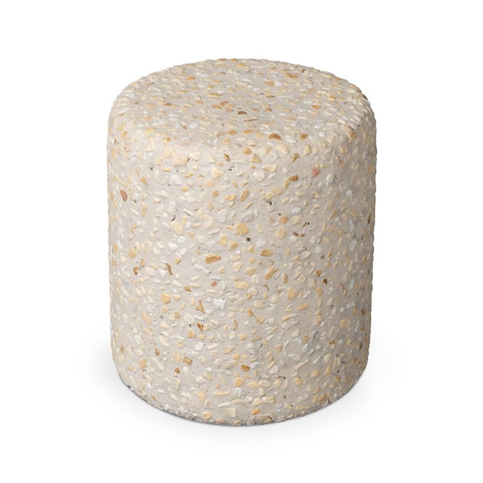 Orlan Outdoor End Table In Pure Terrazzo by Four Hands