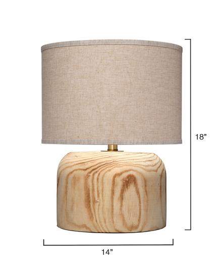 Timber Table Lamp with Linen Shade by Jamie Young