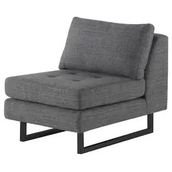 Janis Seat Armless Sofa In Dark Grey Tweed Fabric And Black Metal by Nuevo Living