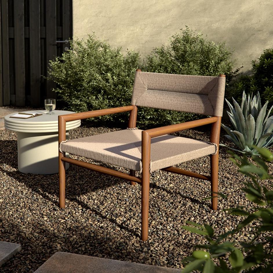 Lomas Outdoor Chair In Natural Teak by FOUR HANDS