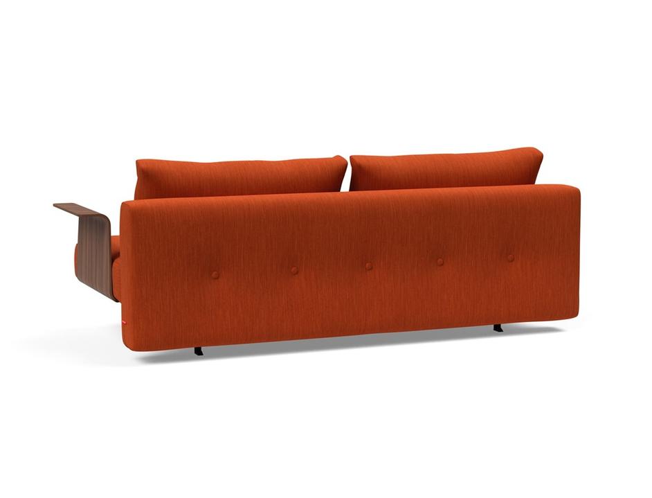 RECAST PLUS SOFABED W/ARMS in ELEGANCE PAPRIKA FABRIC WITH Dark wood LEGS 506 by INNOVATION USA