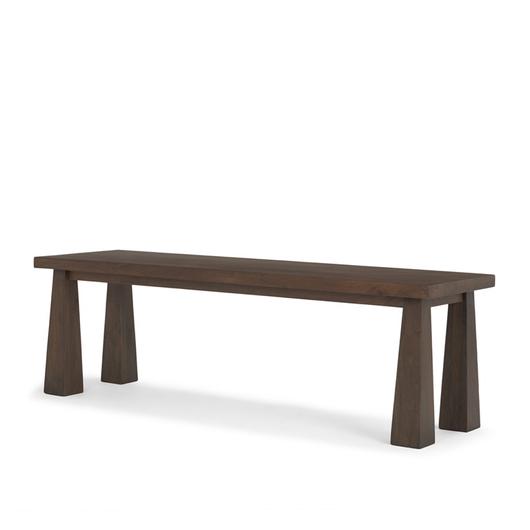 Wolcott Rectangular Dark Brown Solid Wood Bench by Mercana