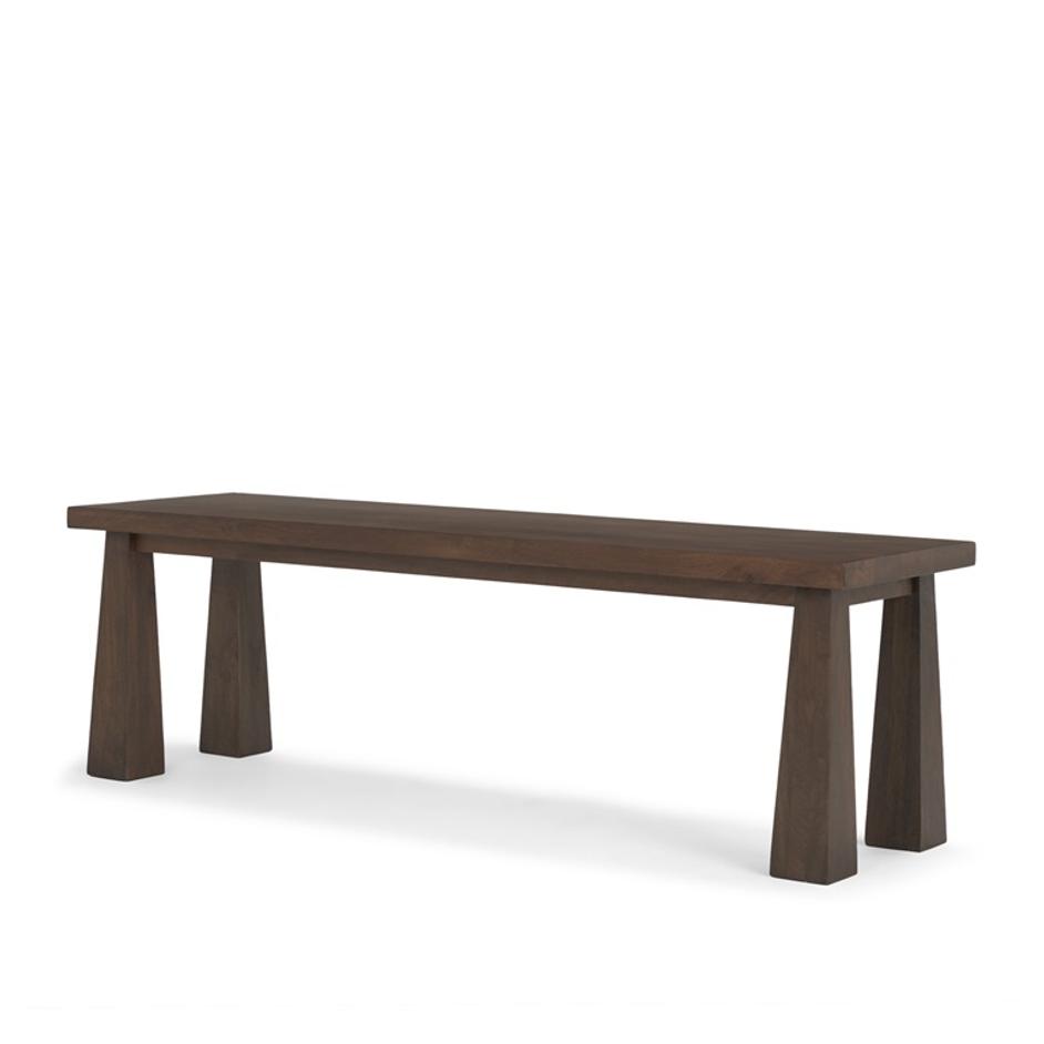 Wolcott Rectangular Dark Brown Solid Wood Bench by Mercana