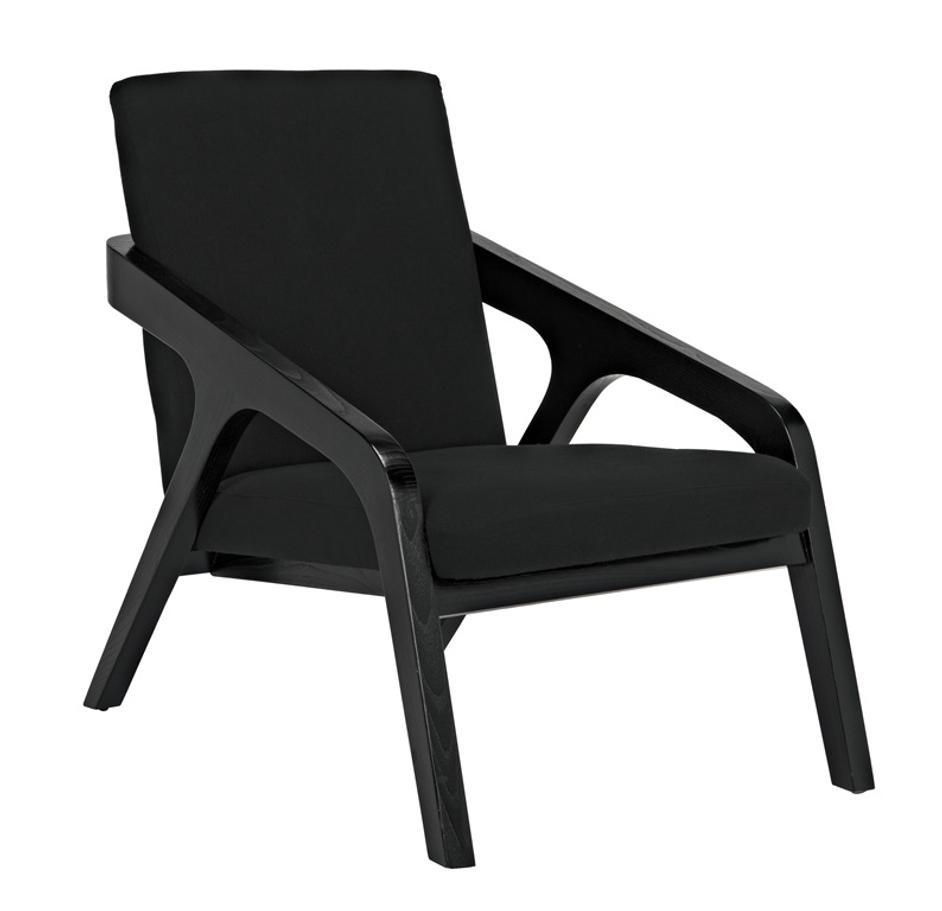 Lamar Sungkai/Mindi Chair in Charcoal Black with Black Cotton Upholstery by Noir Furniture