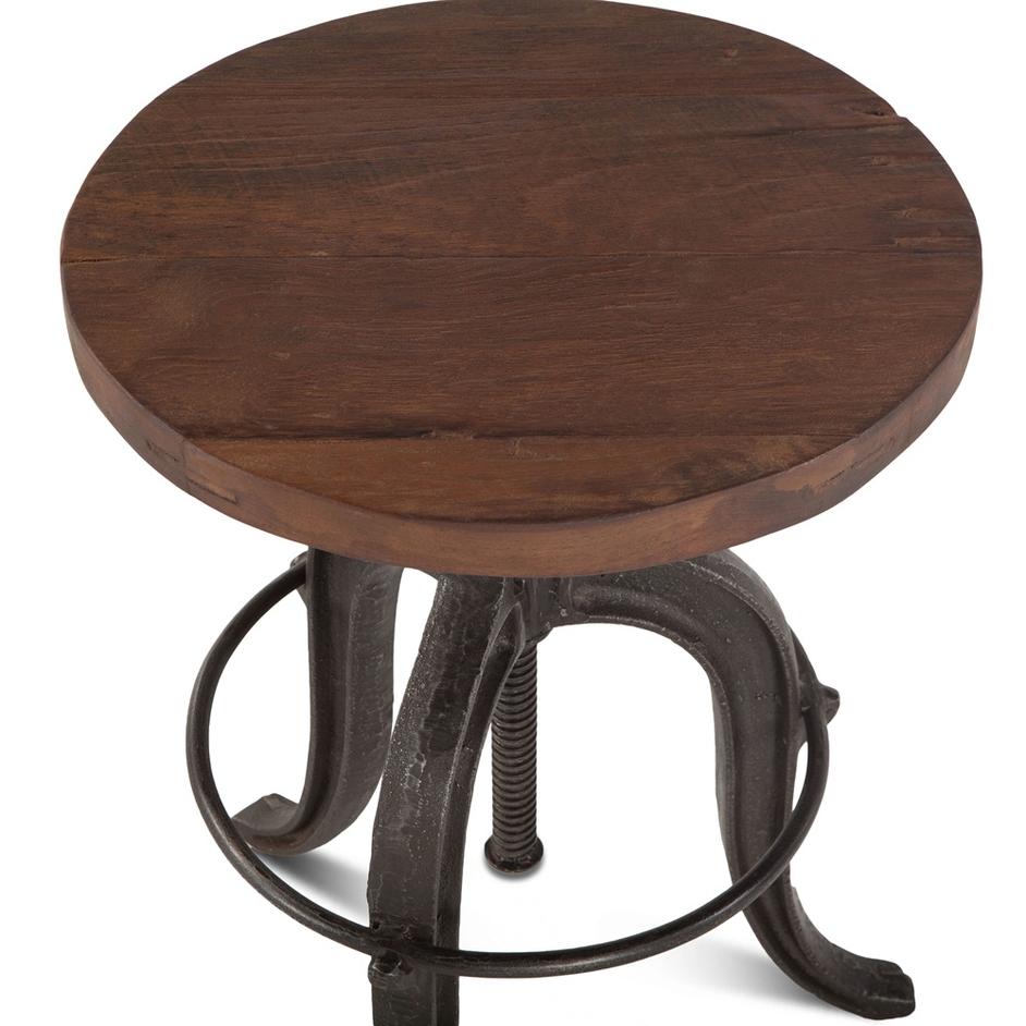 Industrial Teak Adjustable Recycled Teak Bar Stool by Home Trends & Design