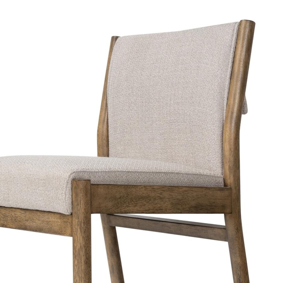 Hito Dining Chair In Gibson Taupe And Heirloom Greywash And Brushed Silver by Four Hands