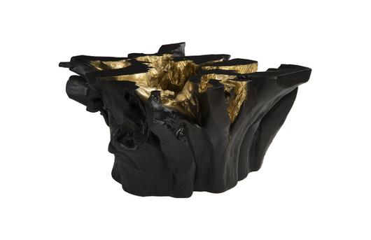 Agnes Root Cast Coffee Table Black, Gold Leaf by PHILLIPS COLLECTION