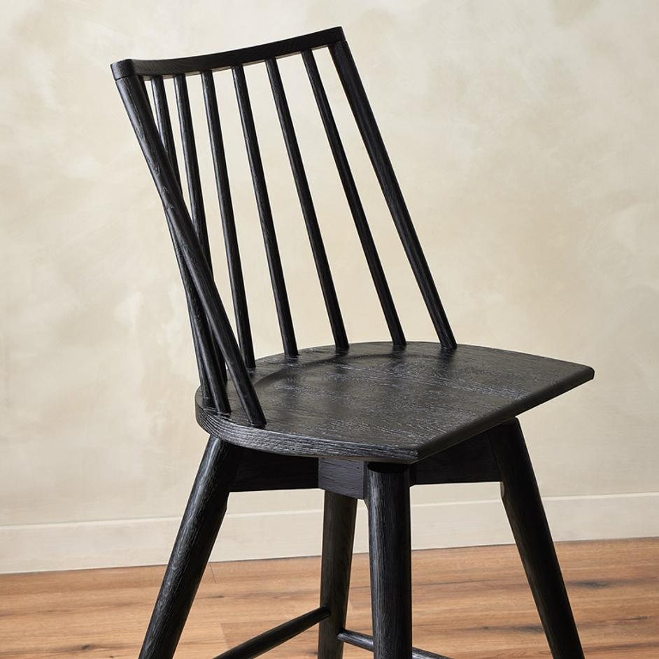 Lewis Swivel Counter Stool in Black Oak by FOUR HANDS