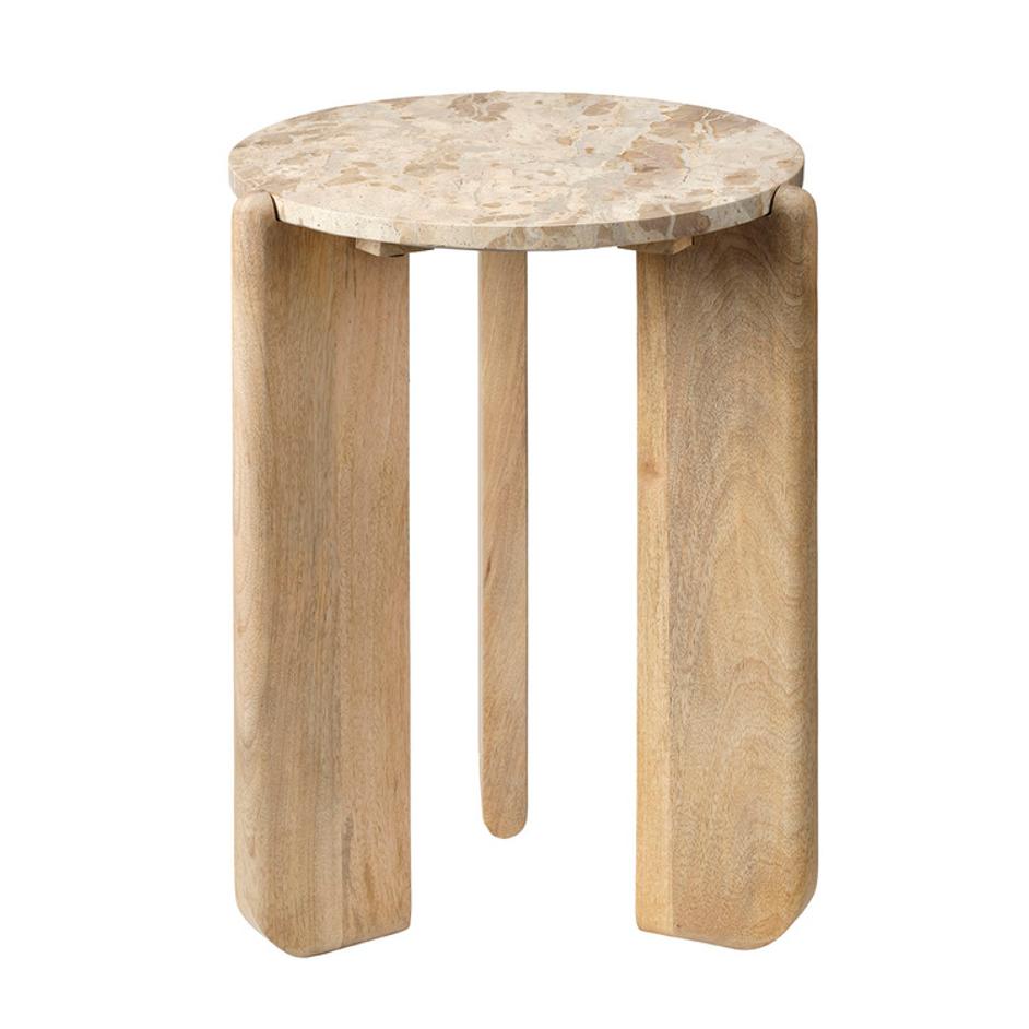 Quarry Wood and Tendua Stone Size Table by Jamie Young