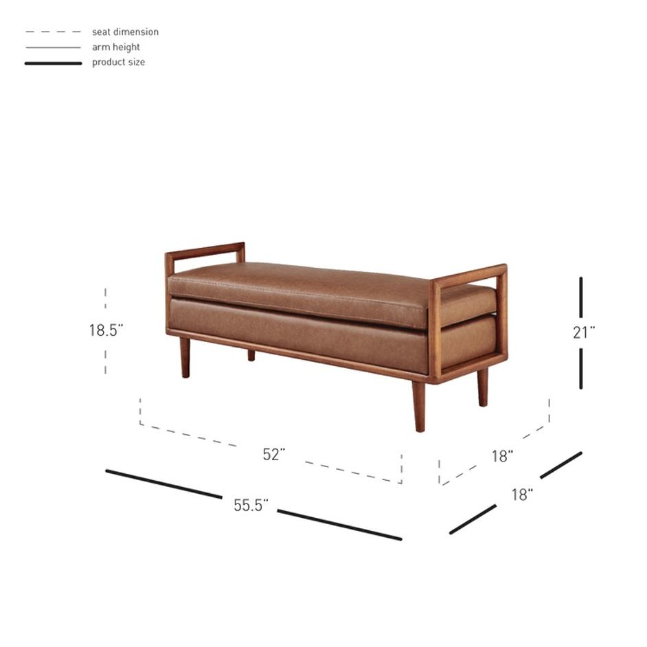 William KD PU Bench, Vintage Cider by New Pacific Direct