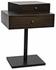 Enola Side Table, Ebony Walnut with Steel Base by Noir Furniture