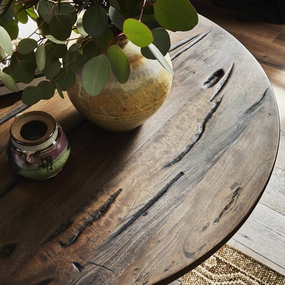 Rivi Large End Table In Antique Belgium Bleach by Four Hands