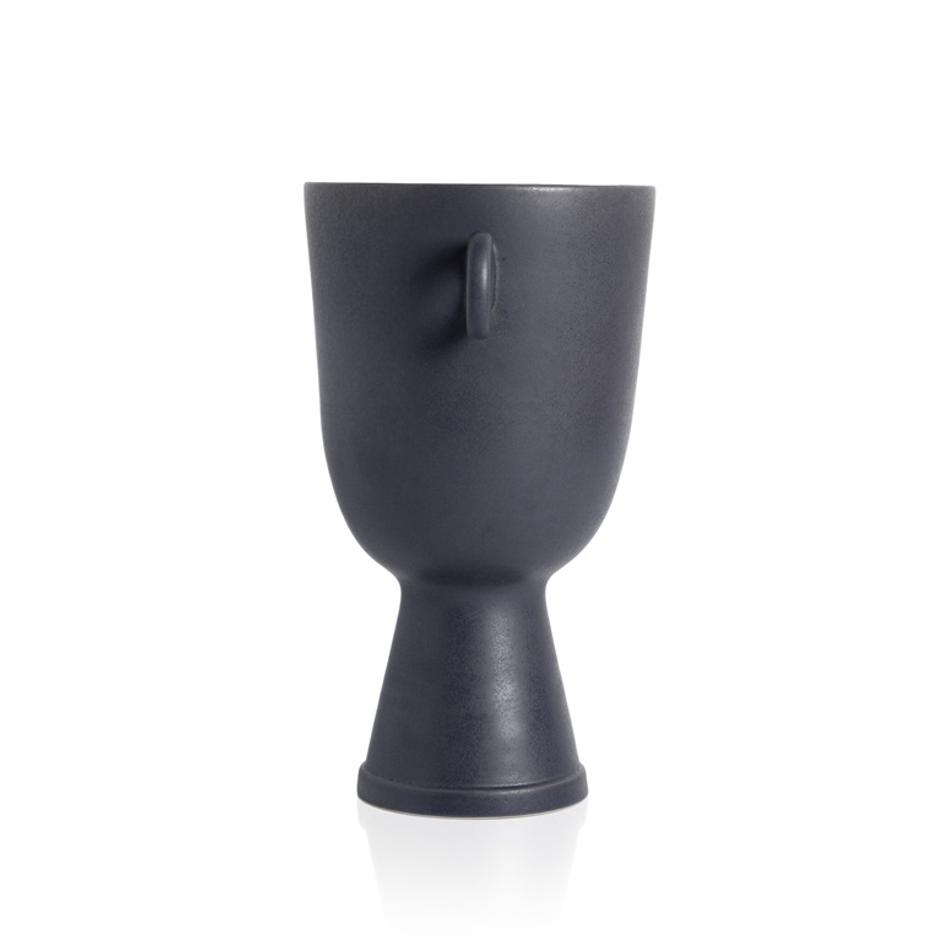 Anillo Wide Vase - Matte Black Ceramic by Four Hands