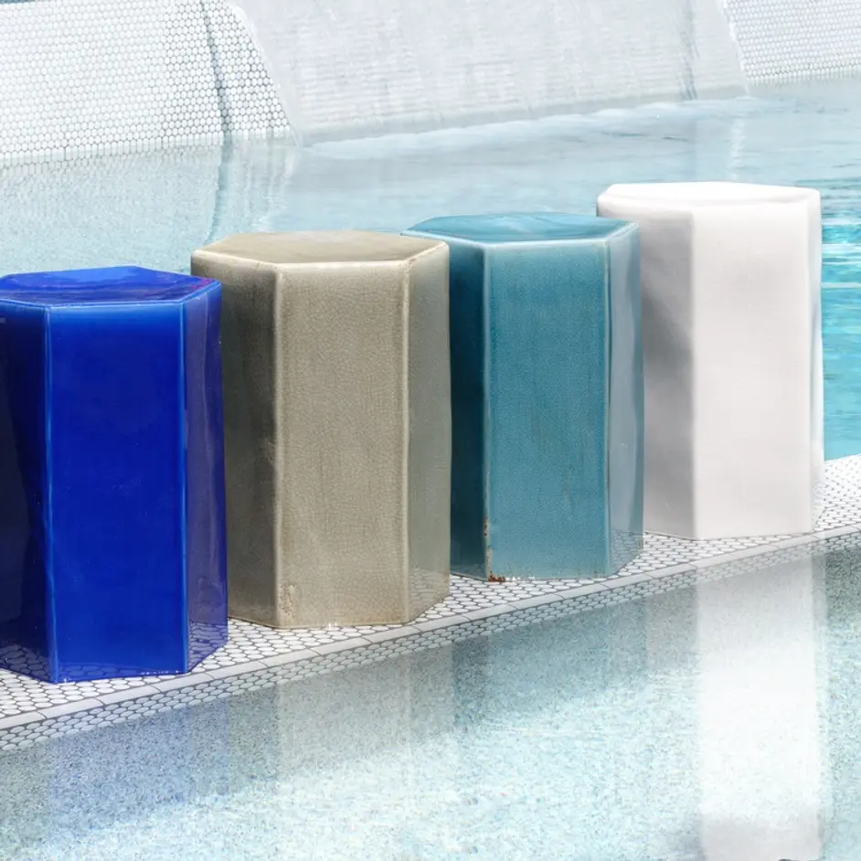 Porto Ceramic Indoor/Outdoor Side Table-Large, White by Jamie Young