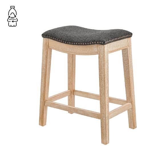 Elmo KD Fabric Counter Stool, Palladian Charcoal by New Pacific Direct