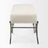 Ayla 55L x 17.6W x 18H Cream Fabric Seat W/ Antique Nickel Frame Bench by Mercana