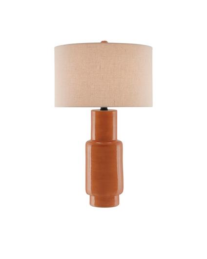 Janeen Orange Table Lamp In Orange & Satin Black by Currey & Company