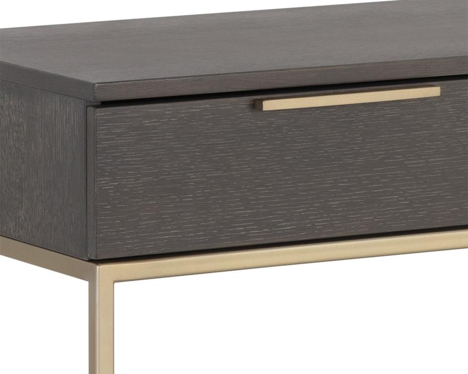 Rebel Console Table With Drawers - Gold - Charcoal Grey by Sunpan