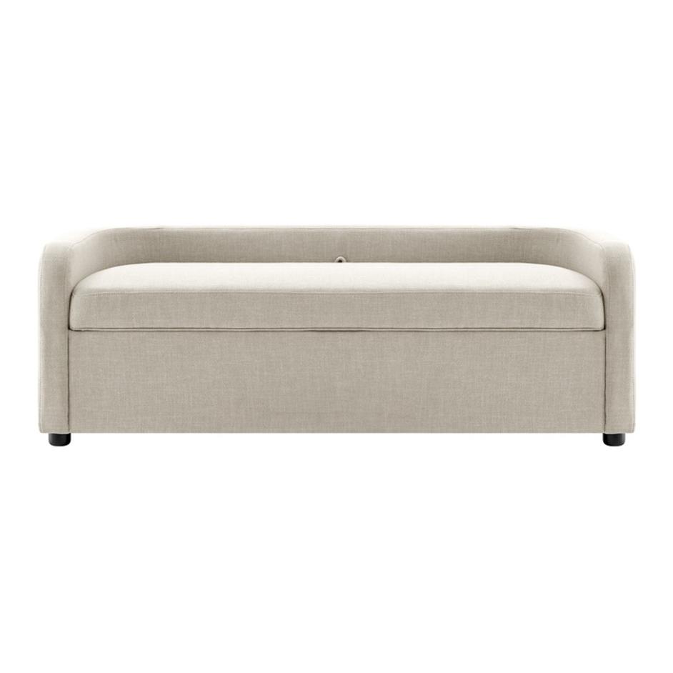 Wendy KD Fabric Storage Bench, Meridian Cream by New Pacific Direct