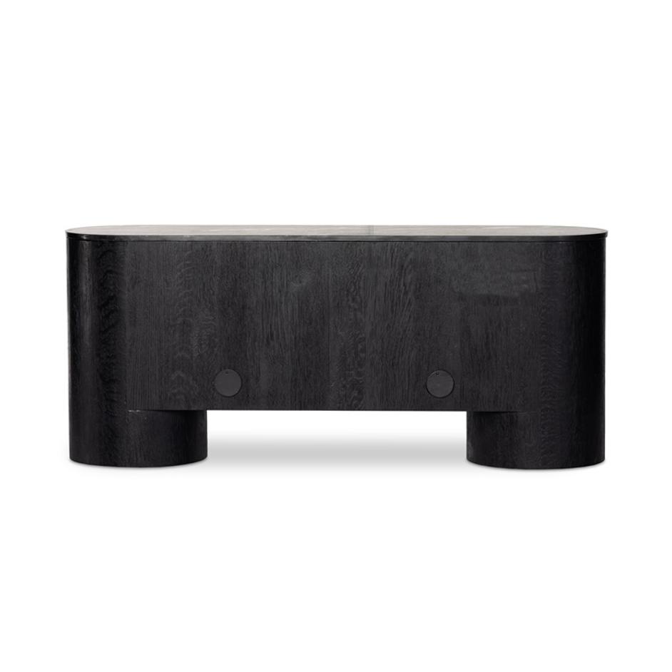 Giovani Media Console In Black Marble by FOUR HANDS