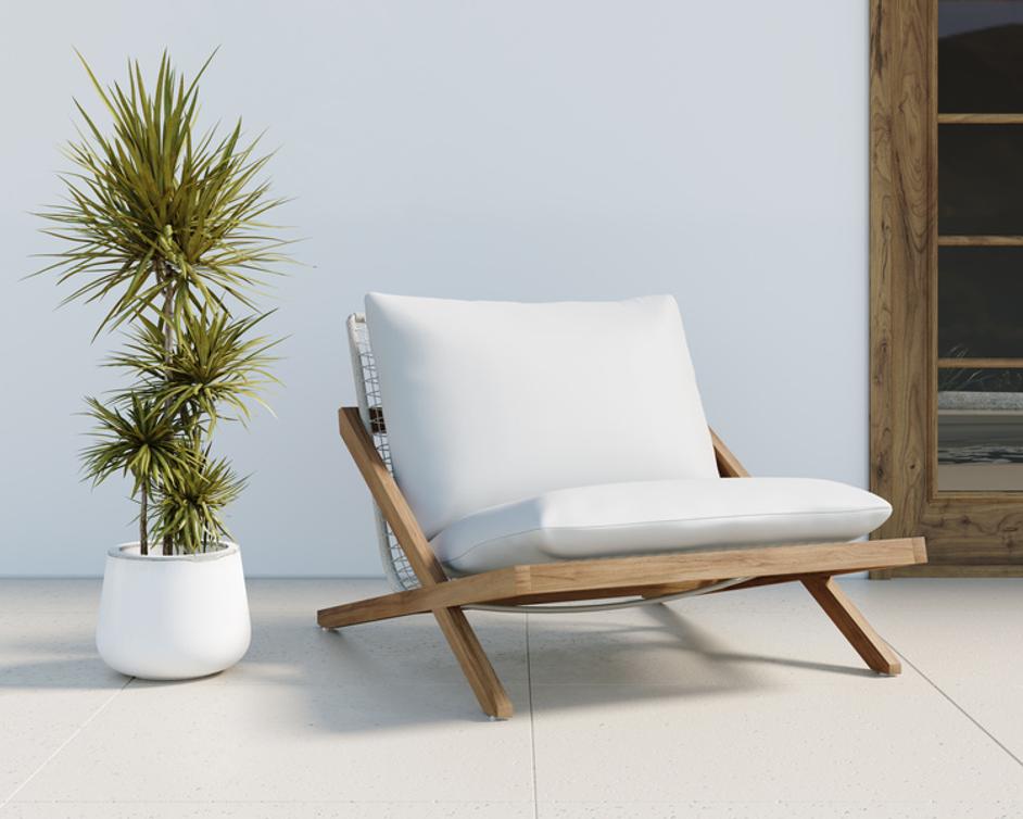 BARI LOUNGE CHAIR - NATURAL - STINSON WHITE by Sunpan