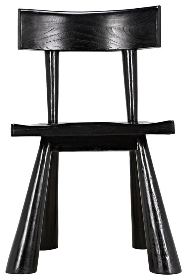 Gilbert Sungkai/Mindi Chair in Charcoal Black by Noir Furniture