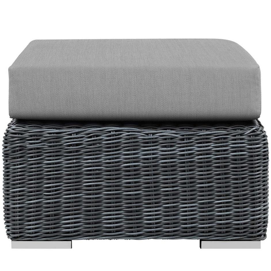 Kindle Outdoor Patio Sunbrella® Ottoman In Canvas Gray by Modway Furniture