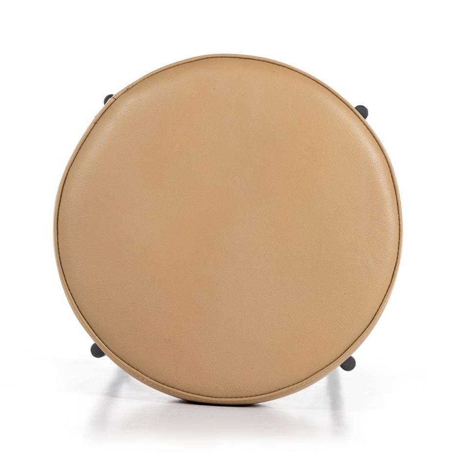 Nocona Stool In Tan Leather In Bar by FOUR HANDS