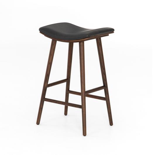 Union Saddle Bar Stool-Dist Black by FOUR HANDS