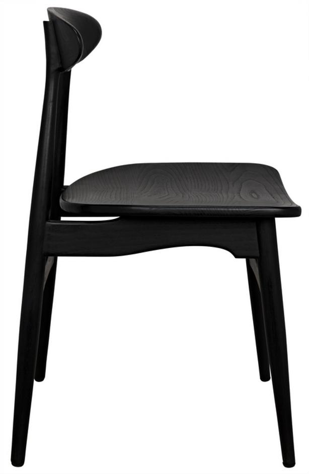 Surf Chair in Charcoal Black Sungkai/Mindi Wood by Noir Furniture