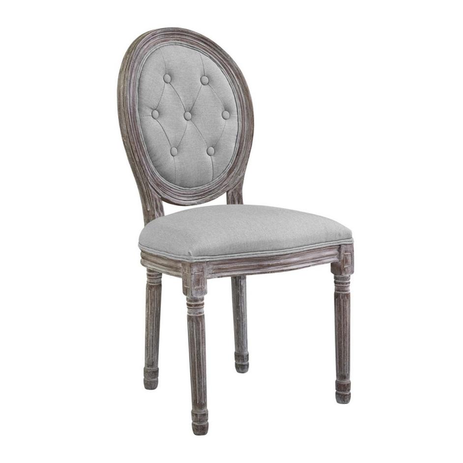 Seneca Vintage French Upholstered Fabric Dining Side Chair Set Of 2 In Light Gray by Modway Furniture