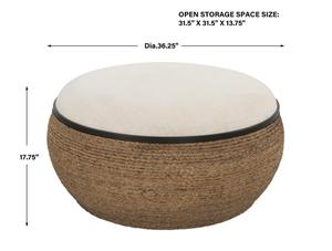 Island Straw Storage Ottoman / Coffee Table by Uttermost