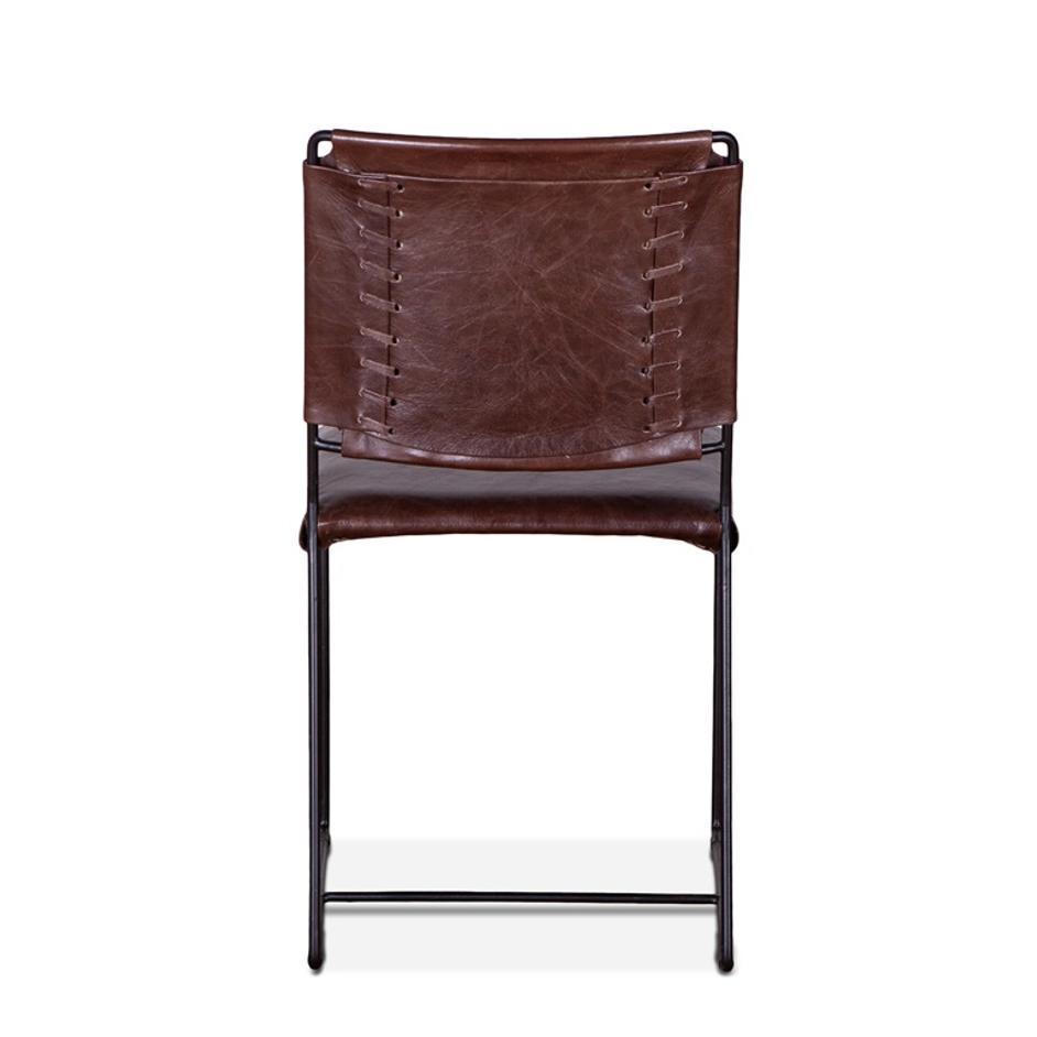 New York Iron and Chocolate Leather Dining Chair by Home Trends & Design