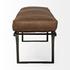 Jessie 55L x 16W Brown Leather Seat W/Black Metal Base Accent Bench by Mercana