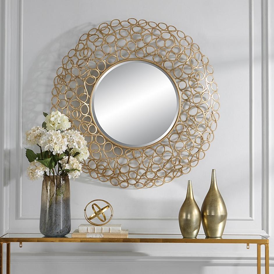 Swirl Round Gold Mirror by Uttermost